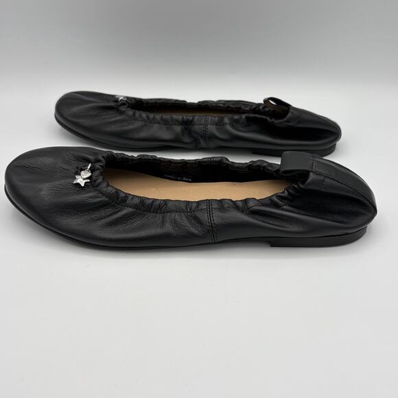 Free People Women’s Gemini Ballet Flats Black Leather Toe Charms Italy Size 9 - Picture 6 of 14